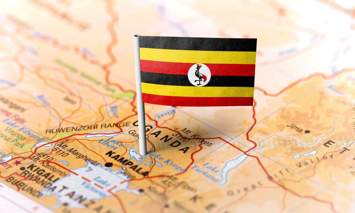 Papierfähnchen von Uganda.