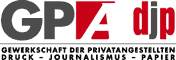 Logo Gewerkschaft der Privatangestellten Druck Journalismus Papier