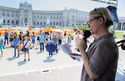 Marlene Streeruwitz - Rede beim European Umbrella March