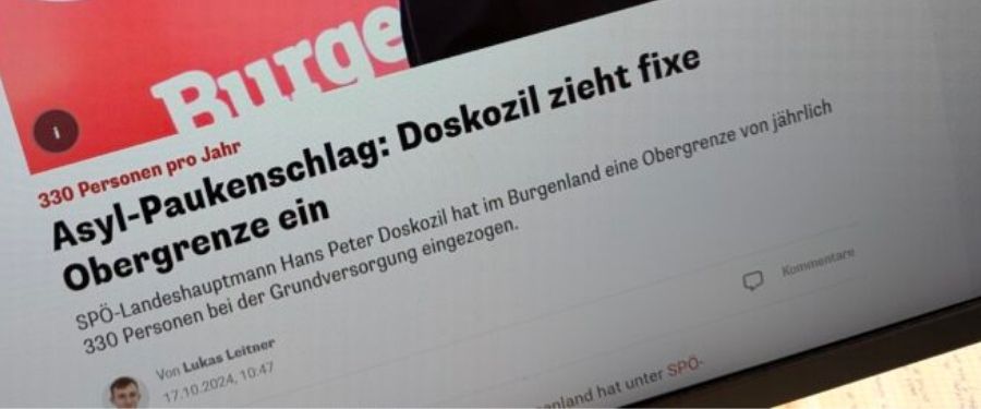 Heute-Schlagzeile vom 17.10.2024: ”Asyl-Paukenschlag: Doskozil zieht fixe Obergrenze ein.”